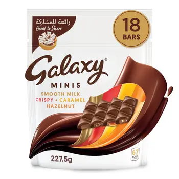 Galaxy Chocolate Minis Mixed Smooth Milk Hazelnut Crispy and Caramel 18×227.5g
