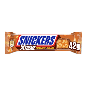 Snickers Chocolate Xtreme Nuts and Caramel Bar 42g