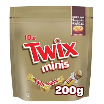 Twix Original Chocolate Minis 10 Mini Bars 200g