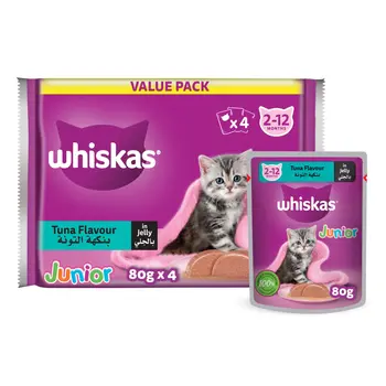 Whiskas Junior Tuna in Jelly Wet Kitten Food 4×80g