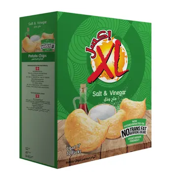 اكس ال رقائق بطاطس ملح و خل علبة 12×21جرام