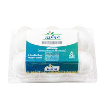 فرشييز طبق بيض أبيض كبير طازج 6قطعة