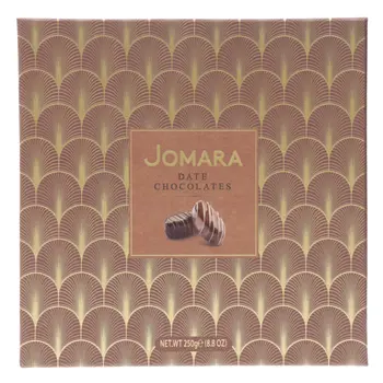 جمارة صندوق هدايا تمر بالشوكلاتة 4 انواع مختلفة 250جرام