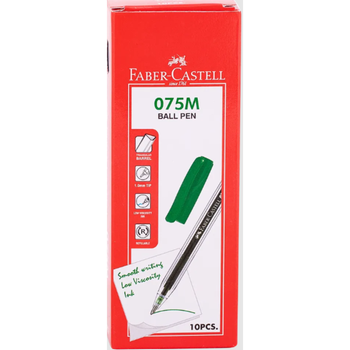 Faber Castell 075M Green Ballpoint Pens 10 Pieces