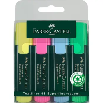 Faber Castell Textliner 48 Highlighters 4 Pieces