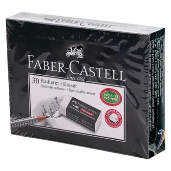 Faber-Castell PVC-Free White Erasers 30 Pieces