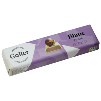 Galler Chocolaterie Independante Blanc Praline 70g