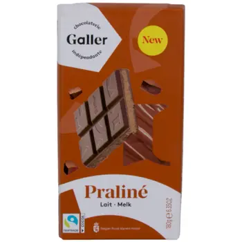 Galler Milk Chocolate Tablet with Praline Filling 180g