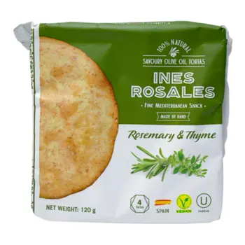 إينيس روزاليس مقرمشات بزيت الزيتون نكهة إكليل الجبل والزعتر ١٢٠جرام