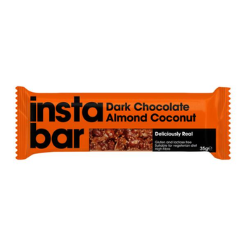 Insta Bar Dark Chocolate Almond & Coconut Snackgluten Free 35g