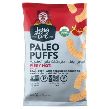 ليسير إيفيل مقرمشات باليو العضوية حارة جدأ  ١١٣جرام