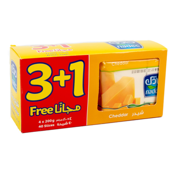 Nadec Cheddar Cheese Slices 3+1×200g
