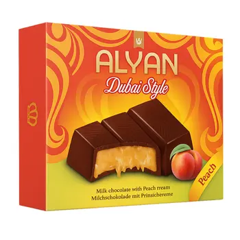 عليان دبي كنافة مقرمشة وشوكولاتة بالحليب والخوخ 100جرام