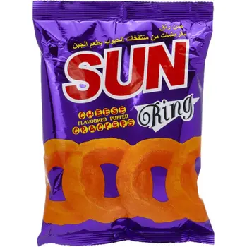 Sun Ring Cheese Flavoured puffed Cracker Family Size 60g
