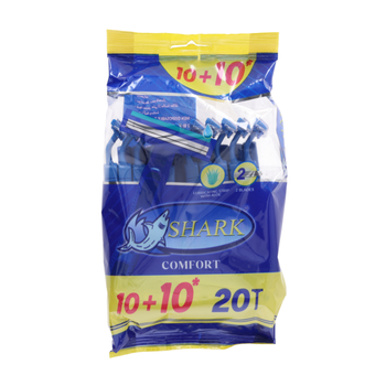 Shark Comfort Disposable Razors Twin Blade 20 Pieces