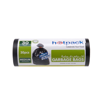 Hotpack Heavy-Duty Black Garbage Bags 30 pcs