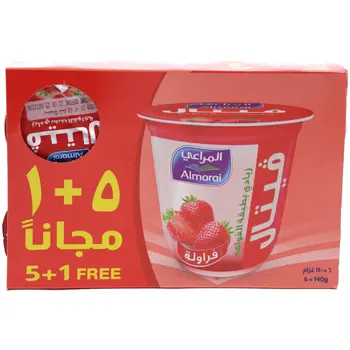 المراعي زبادي بالفراولة 6×140جرام