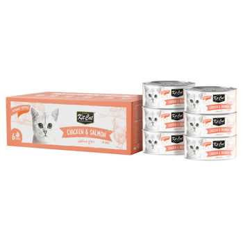 Kit Cat Deboned Multipack Chicken & Salmon Toppers 6×50g