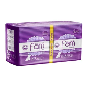 Fam Extra Thin Sanitary Pads Purple 16Pieces