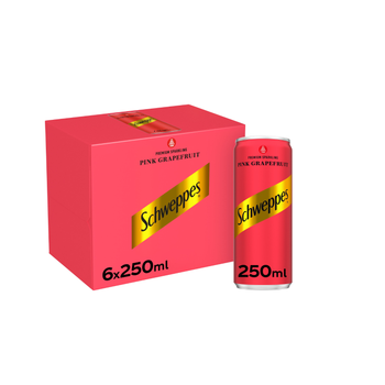 شويبس مشروب غازي بنكهة جريب فروت الوردي 6×250مل