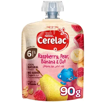 Nestle Cerelac Raspberry Pear Banana Oats 90g