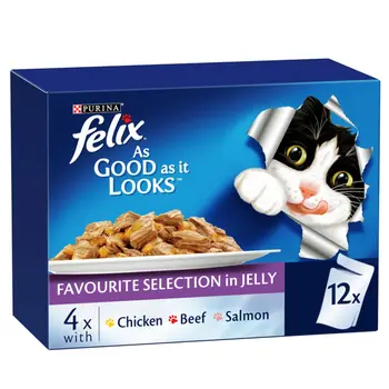 Purina Felix Chicken Beef Salmon Cat Food 12x85g