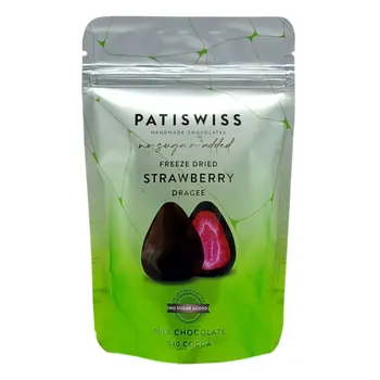 Patiswiss Strawberry Dragee No Sugar Added 80g