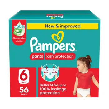 Pampers Rash Protection Pants, Size 6 (16+Kg) 56Pieces