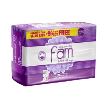 Fam Sanitary Pads with Wings 50Pieces