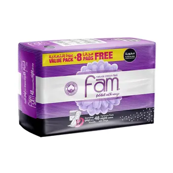 Fam Sanitary Pads Night 48 Pieces