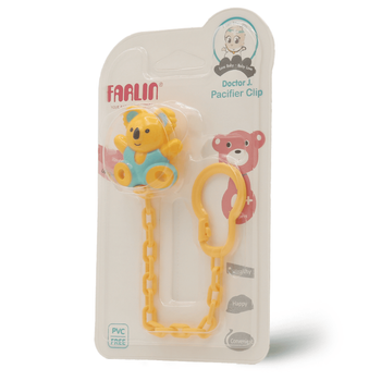 Farlin Baby Pacifier Clip With A Chain Pink 1Piece