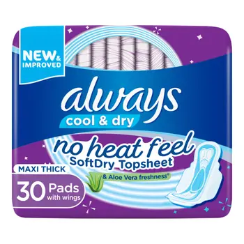 Always Clean & Dry Maxi Thick Sanitary Pads 30 Pieces