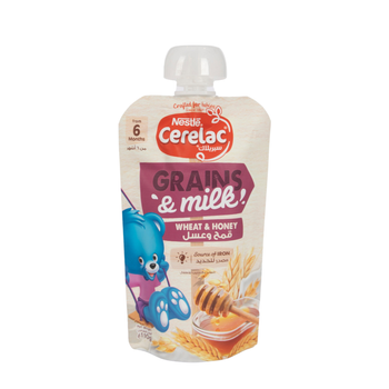 نستله سيريلاك بالقمح والعسل حبوب وحليب للأطفال من 6 شهور 110 جرام