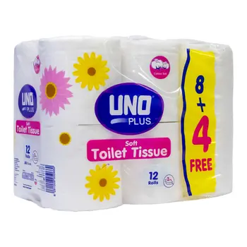 اونو بلس مناديل رول ناعمة للحمام بطبقتين 12×200قطعة