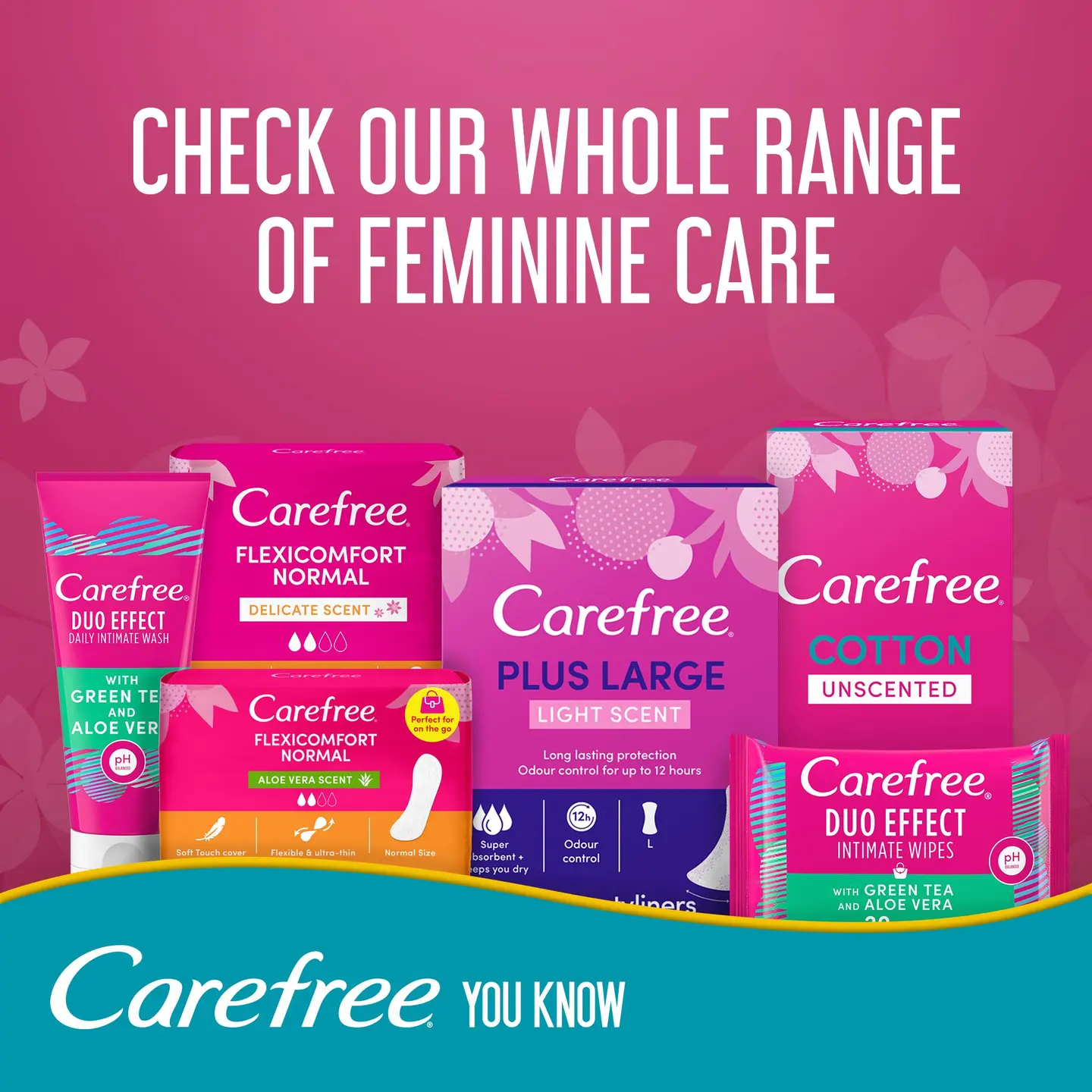 Buy Carefree Aloe Vera Daily Pantyliners 30Pieces in Saudi Arabia |  HungerStation