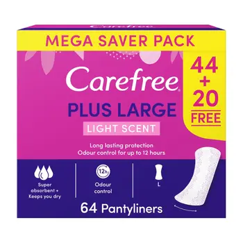 Carefree Plus Light Scent Pantyliners Mega Pack 64Pieces