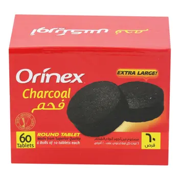 اورنيكس فحم مدور مغلف 60 حبة