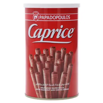 Papadopoulos Caprice Hazelnut Wafer Rolls 250g