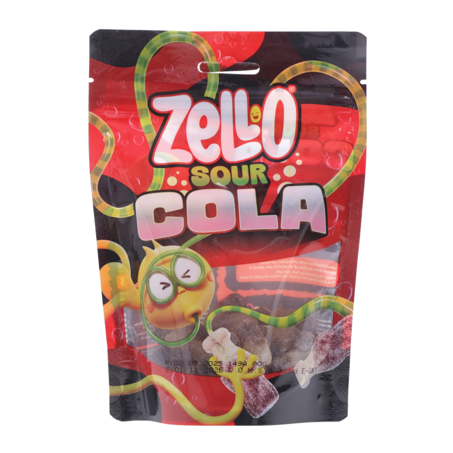 زيلو زجاجات كولا حامضة 100جرام