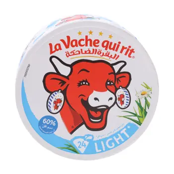 البقرة الضاحكة جبنة القشطة لايت مربعات 24 قطعة 360 جرام