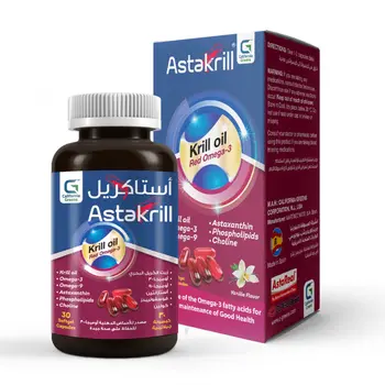 أستاكريل أقراص زيت كريل بحري 30كبسولة