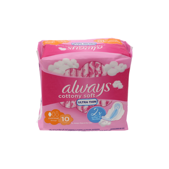 أولويز فوط صحية ألترا بالقطن ناعمة متوسط بالأجنحة 10×10قطعة