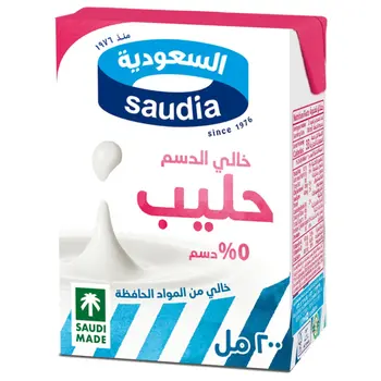 Saudia Skimmed UHT Milk 200Ml