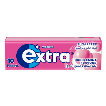 Extra Gum Bubblemint Sugar Free Chewing Gum 10Pieces