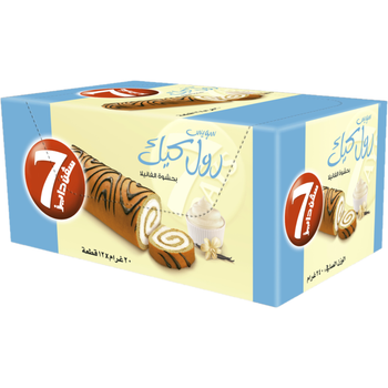 سفن دايز سويس رول كيك بحشوة الفانيلا 12 قطعة × 20 جم
