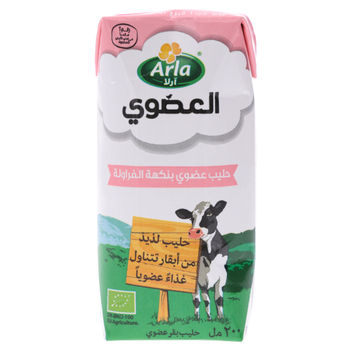 Arla Organic Strawberry Milk 200ml