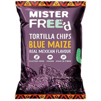 ميستر فريد رقائق التورتيلا بالذرة الزرقاء خالي من الجلوتين 135جرام