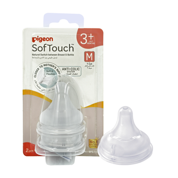 Pigeon Softouch Wide Neck Nipples M 2Pieces