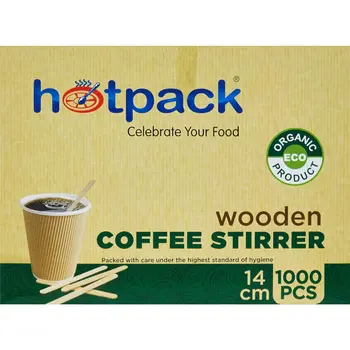 Hotpack Eco Wooden Coffee Stirrer 1000 Pack