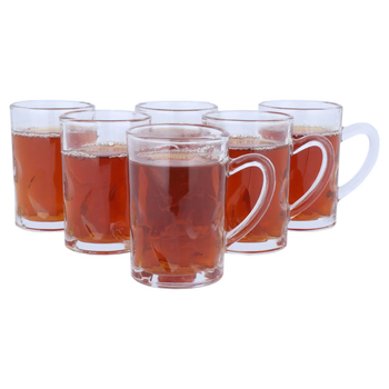 السيف غاليري طقم بيالات شاي بيد زجاج 4أونصة 6قطعة